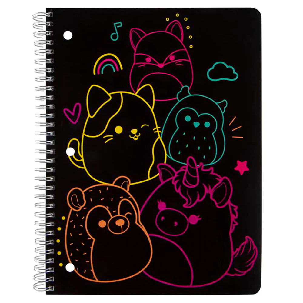 Squishmallows Black and Neon Spiral Notebook by Fashion Angels