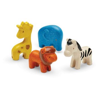 4 Piece Wild Animals Set by Plan Toys #6128P01