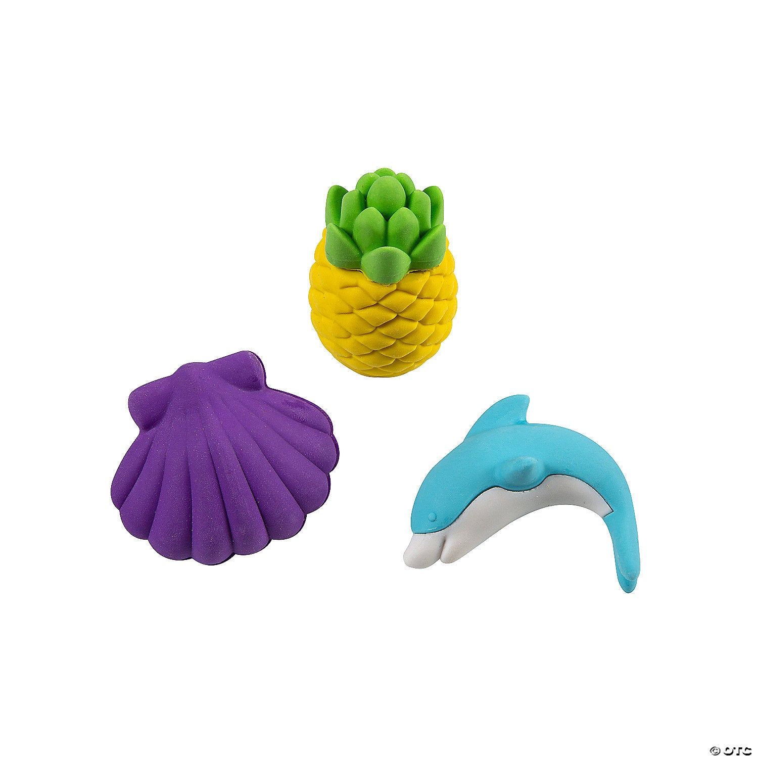 Surprise Inside Erasers: Pineapple, Seashell & Dolphin by Mindware #14122960