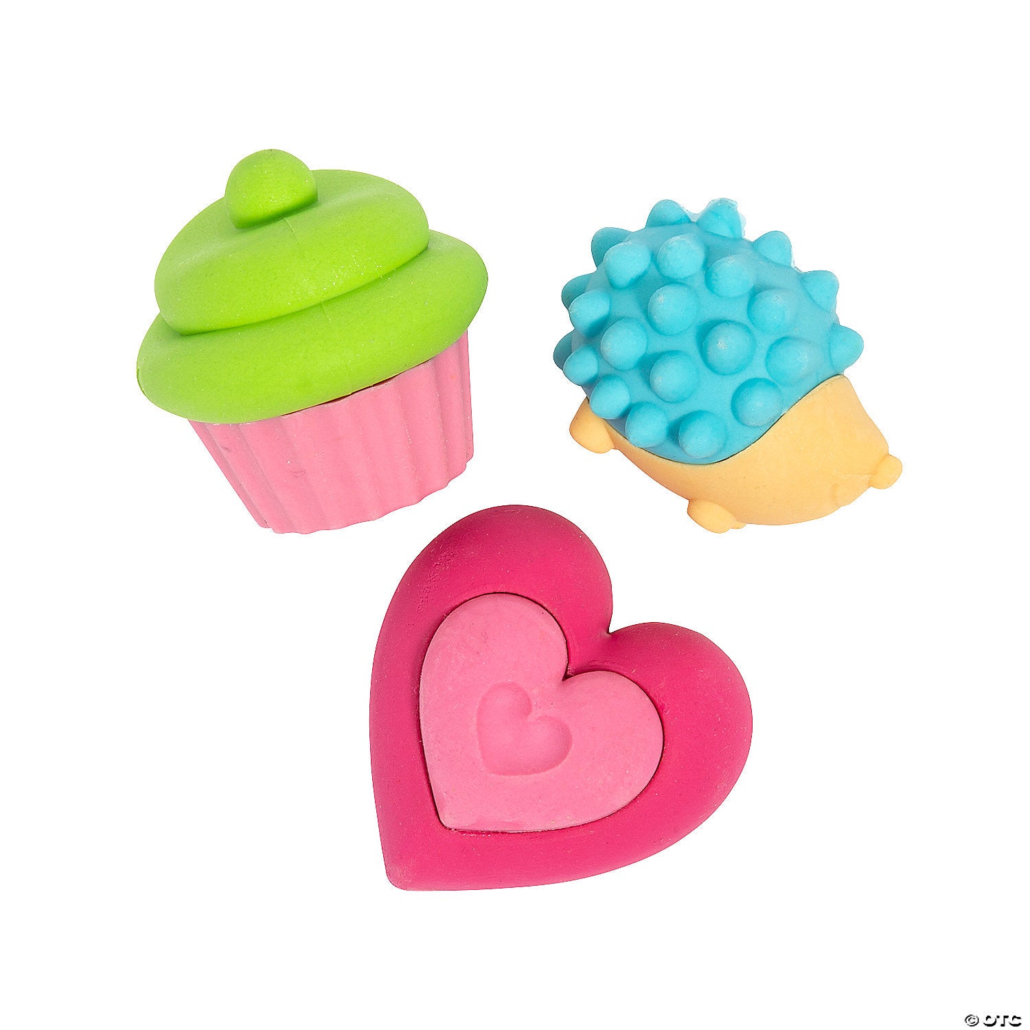 Surprise Inside Erasers: Hedgehog, Heart & Cupcake by Mindware #14122961