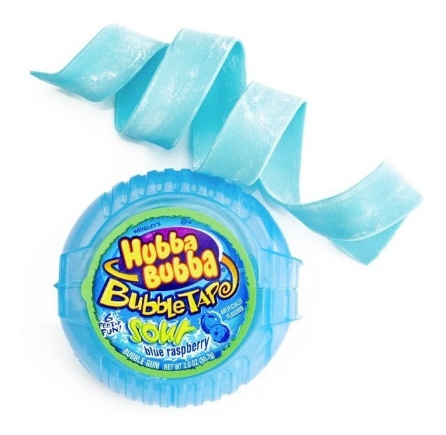 Hubba Bubba Bubble Tape Sour Blue Raspberry 12 Count