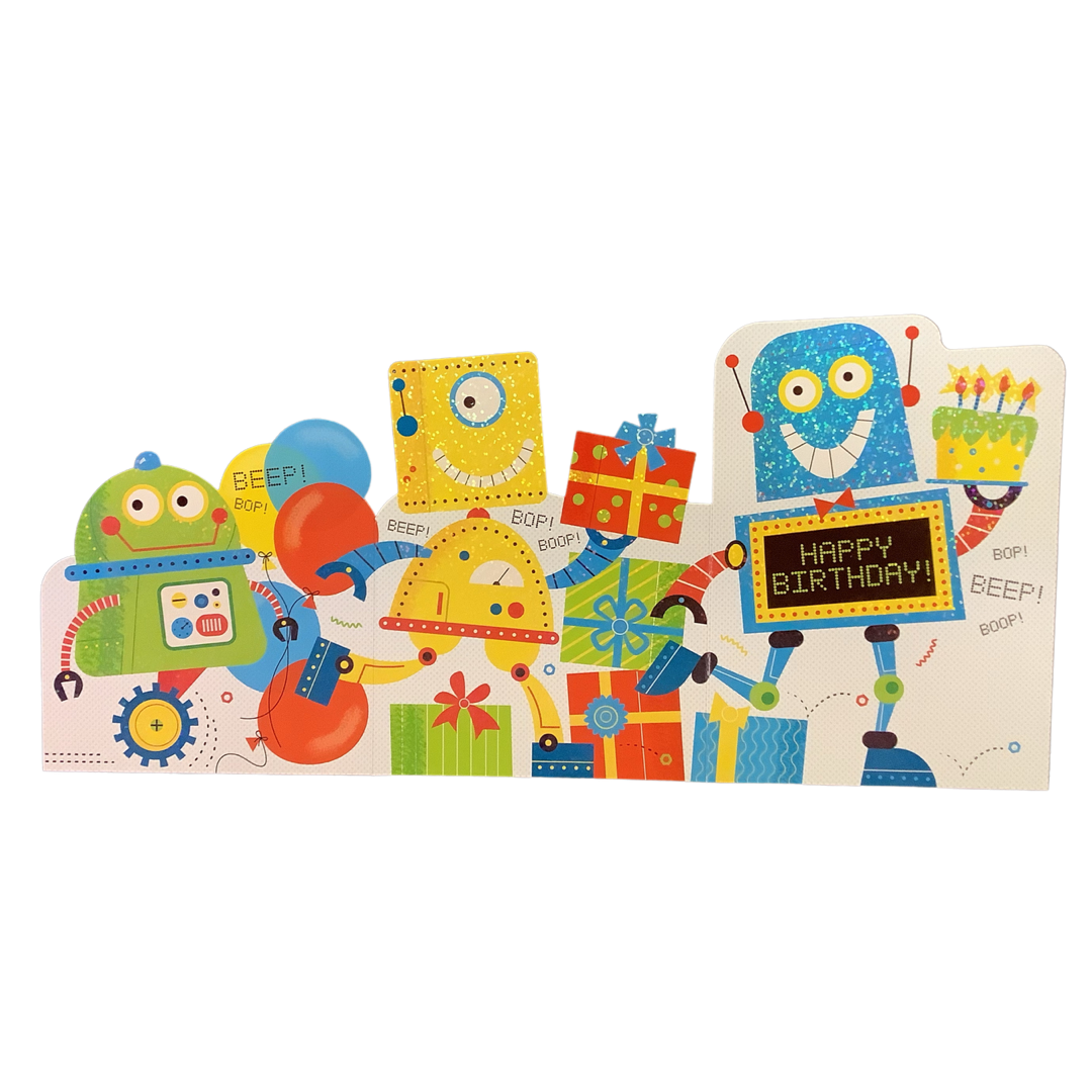 Robots Trifold Birthday Card by Peaceable Kingdom