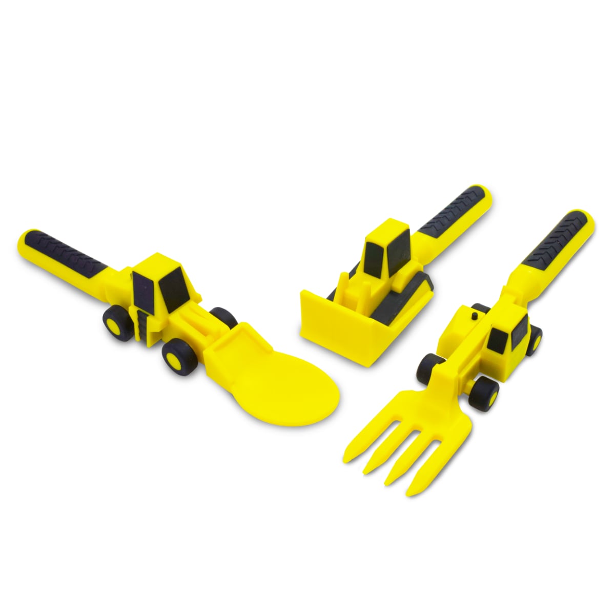 Set of 3 Construction Utensils-Fork, Spoon, & Pusher by Constructive Eating