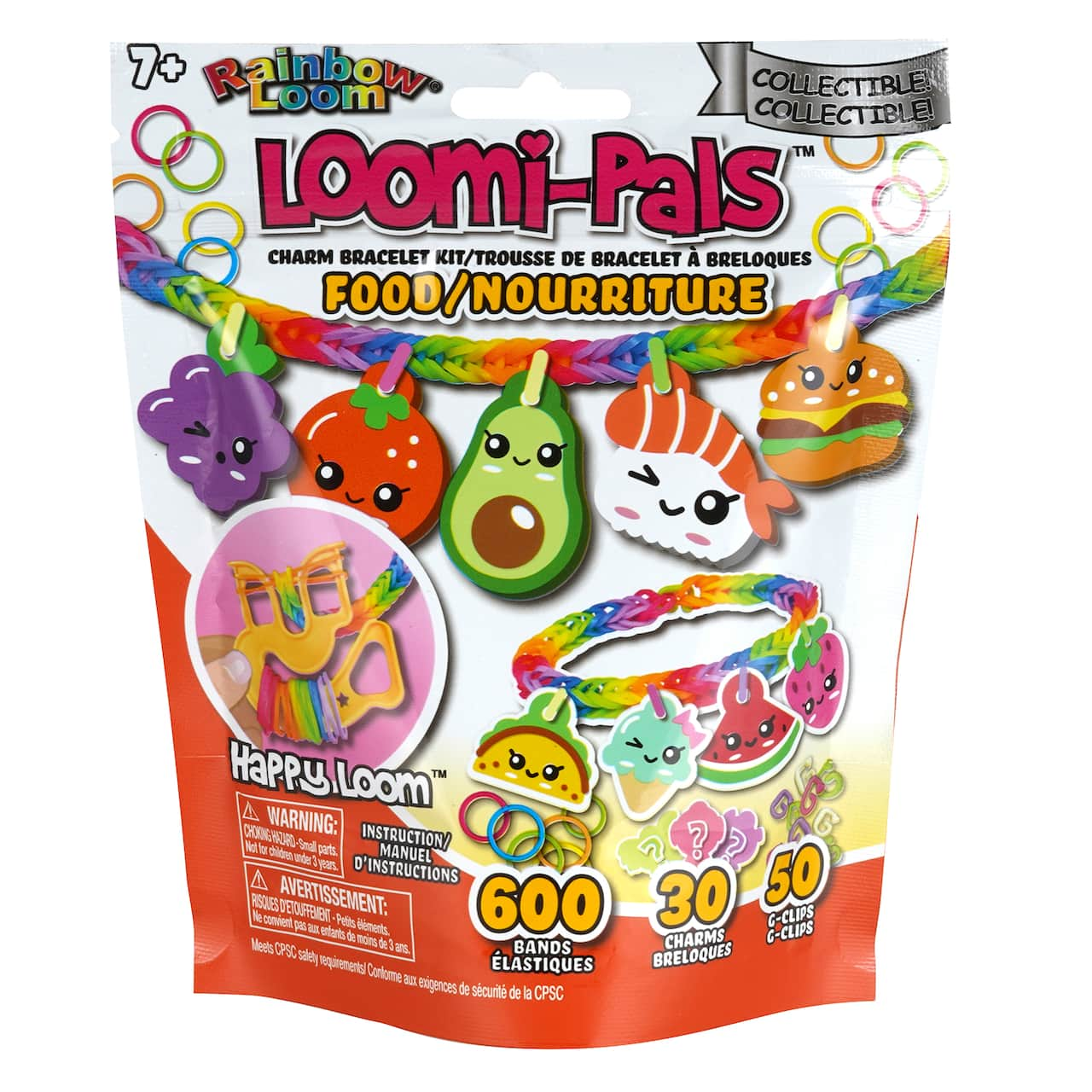 Rainbow Loom Loomi-Pals Happy Loom Charm Bracelet Kit Food #A0111