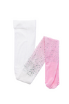 Ombré Rhinestone Tights: White & Light Pink by Great Pretenders #23060
