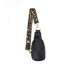The Atlas | Zippered Sling Bag with Strap: Brown with Boho Strap