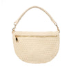 Freya | Woven Vegan Suede Crescent Crossbody Bag : Brown