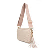 The Finley | Woven Camera Crossbody with Tassel: Kelly Green Checkered