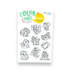 Mythical & Magical Colorable Sticker Pack, 4 Sticker Sheets