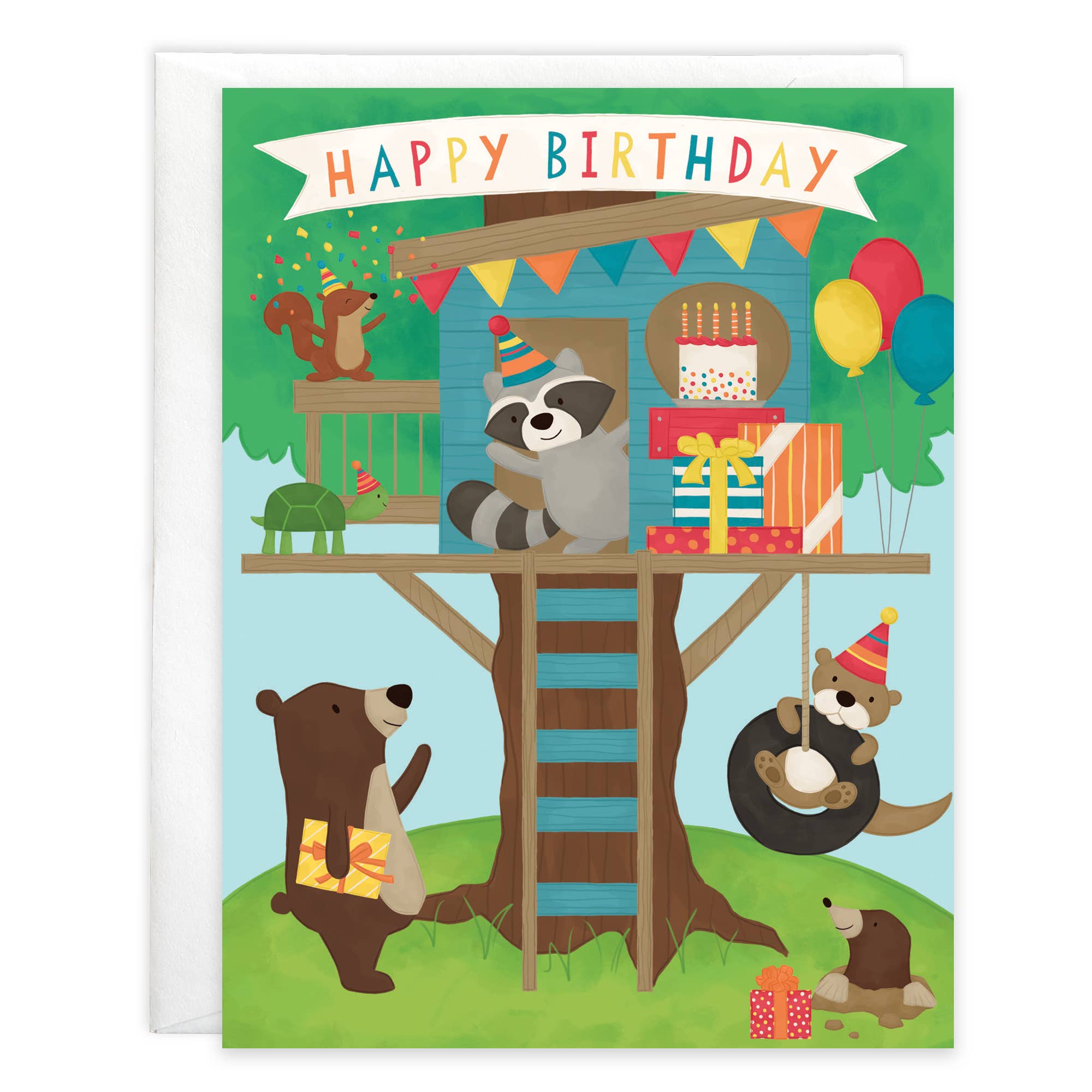 Birthday Greeting Card - Treehouse Party-Kids