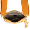 The Finley | Woven Camera Crossbody with Tassel: Navy Checkered