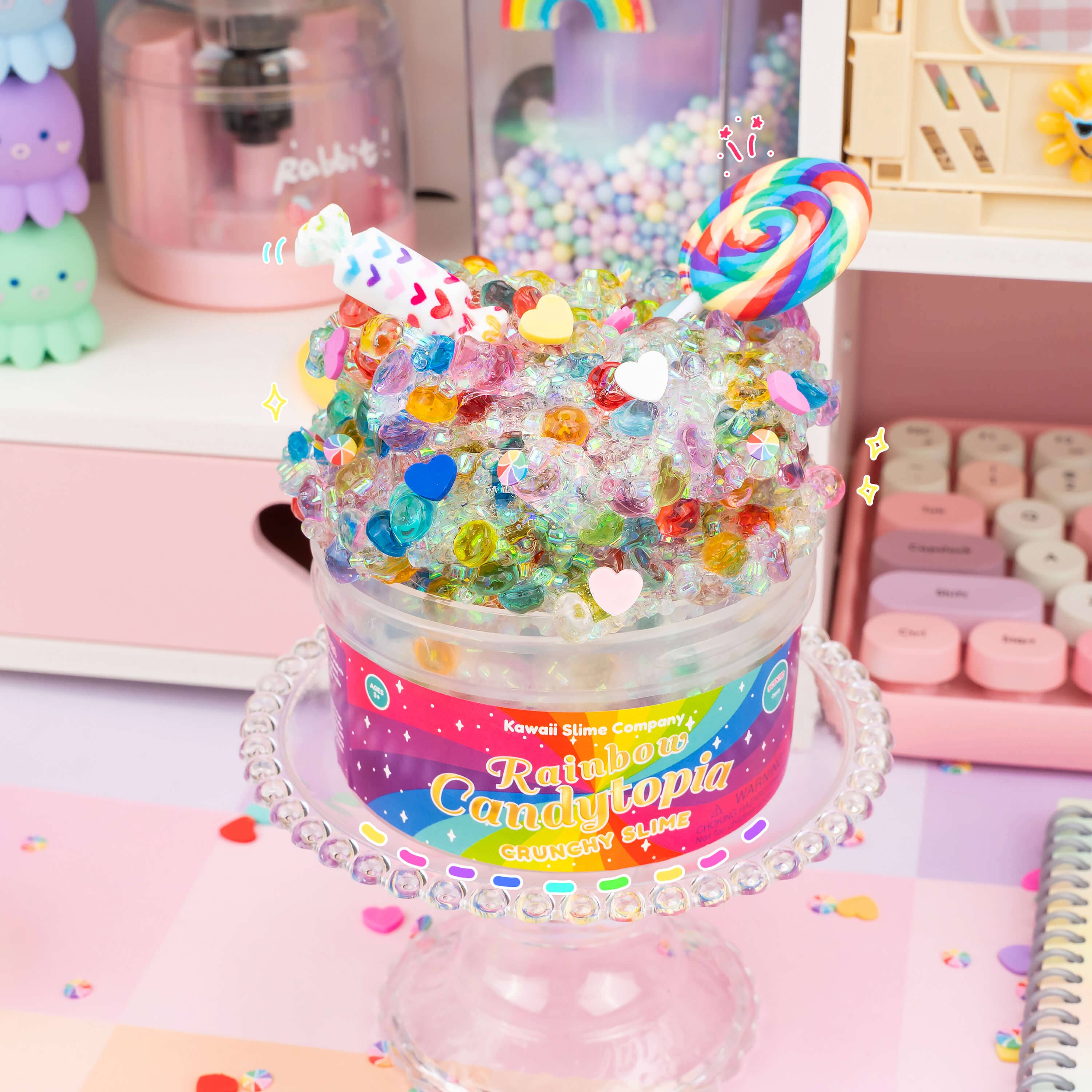 Rainbow Candytopia Crunchy Slime by Kawaii Slime