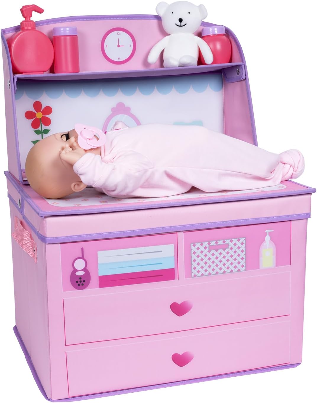 Perfectly Pink 10 Piece Baby Doll Changing Table Gift Set by Adora #24036