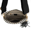 The Finley | Woven Camera Crossbody with Tassel: Navy Checkered