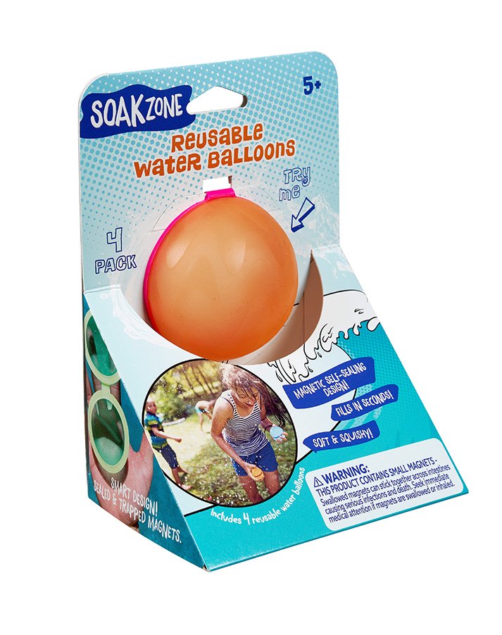 Soak Zone Reusable Water Balloons 4 Pack by Little Kids #743