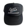 Local Beach Check Kids Trucker Hat: Black