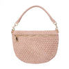 Freya | Woven Vegan Suede Crescent Crossbody Bag : Brown