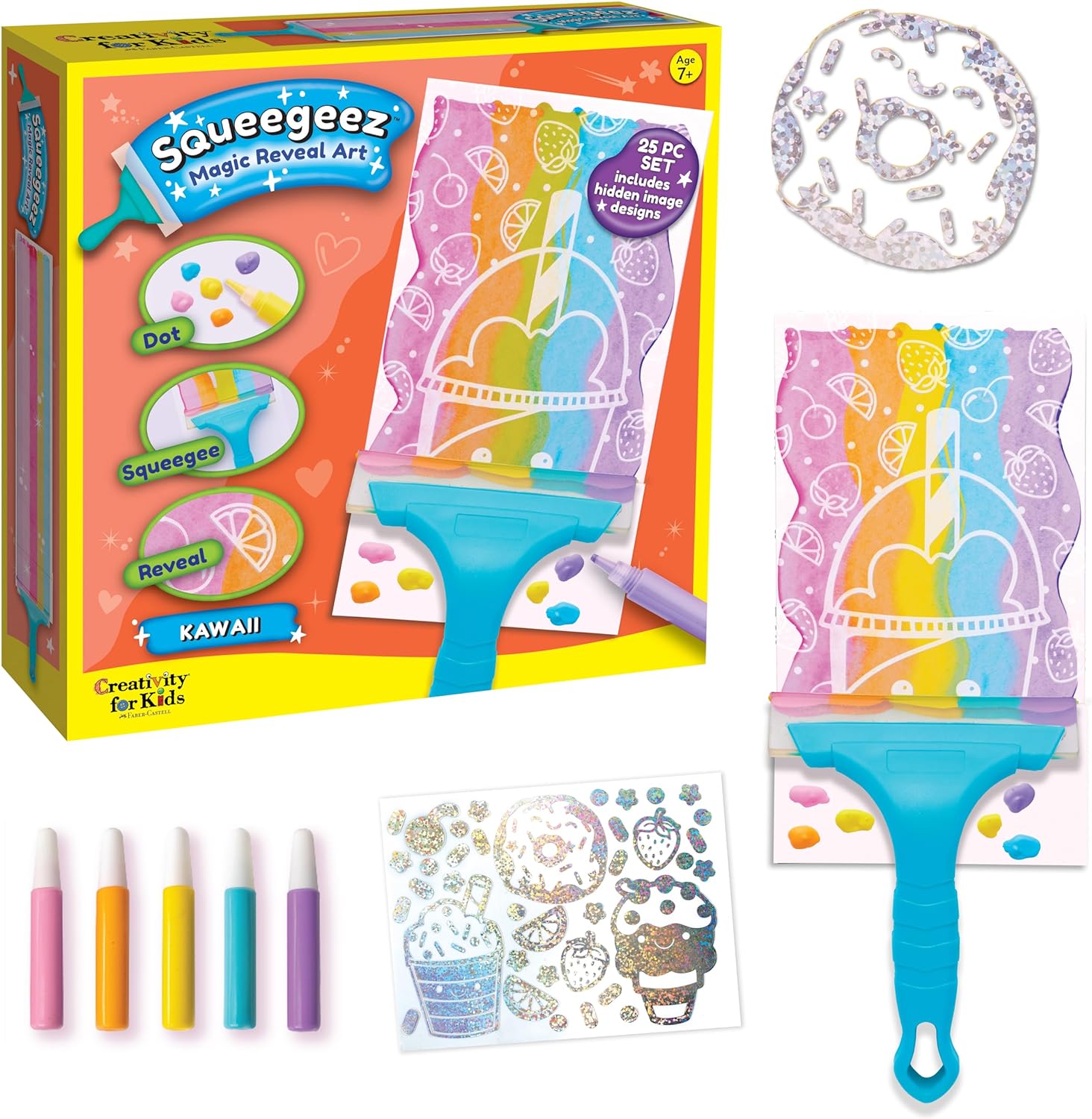 Squeegeez™ Magic Reveal Art Kawaii by Faber-Castell #6413000