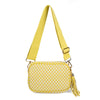 The Finley | Woven Camera Crossbody with Tassel: Kelly Green Checkered