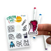 Space & Science Colorable Sticker Pack, 3 Sticker Sheets