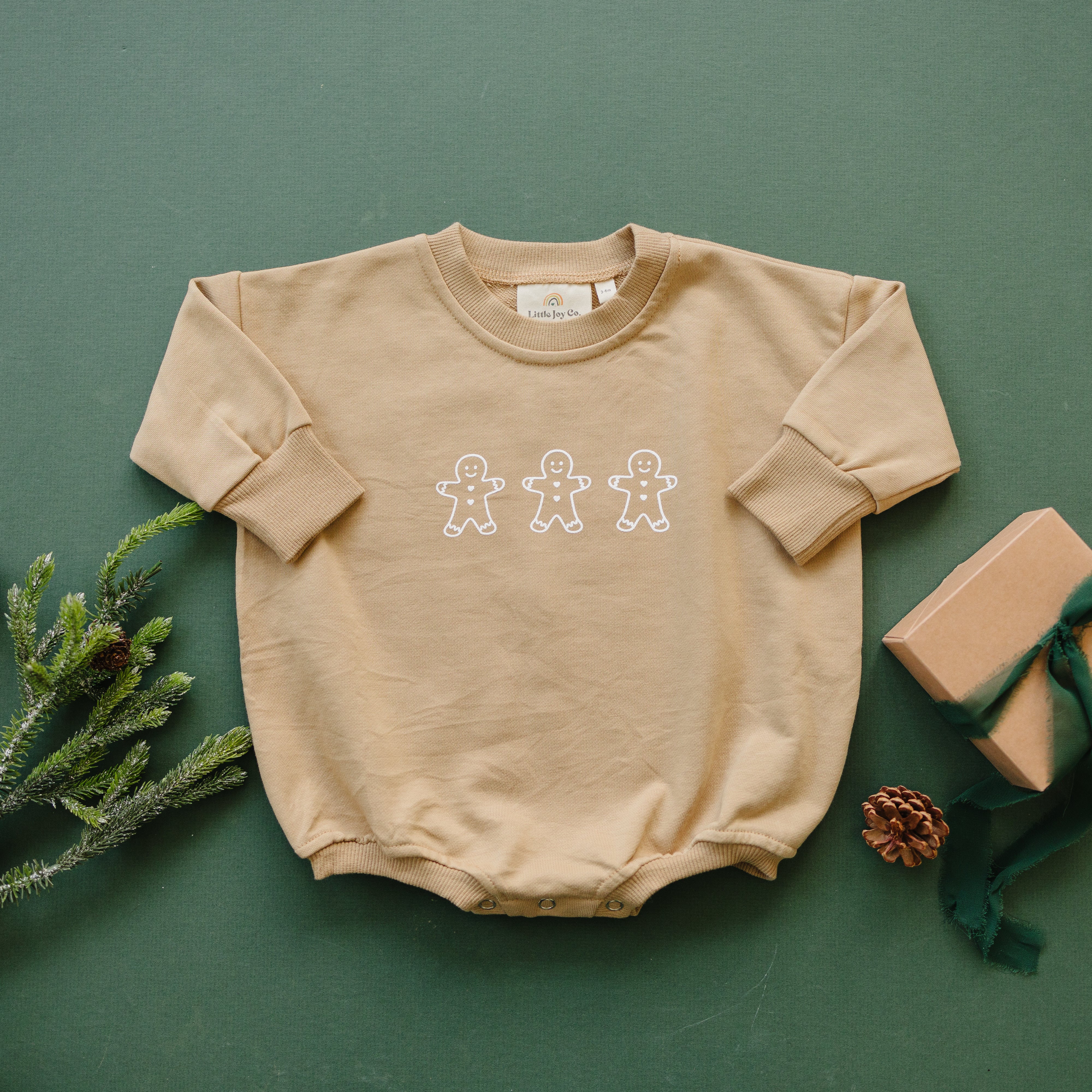 Gingerbread Christmas Sweatshirt Romper