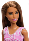 Barbie Fashion Doll with Pink Dress + Pink Heels (Brunette)