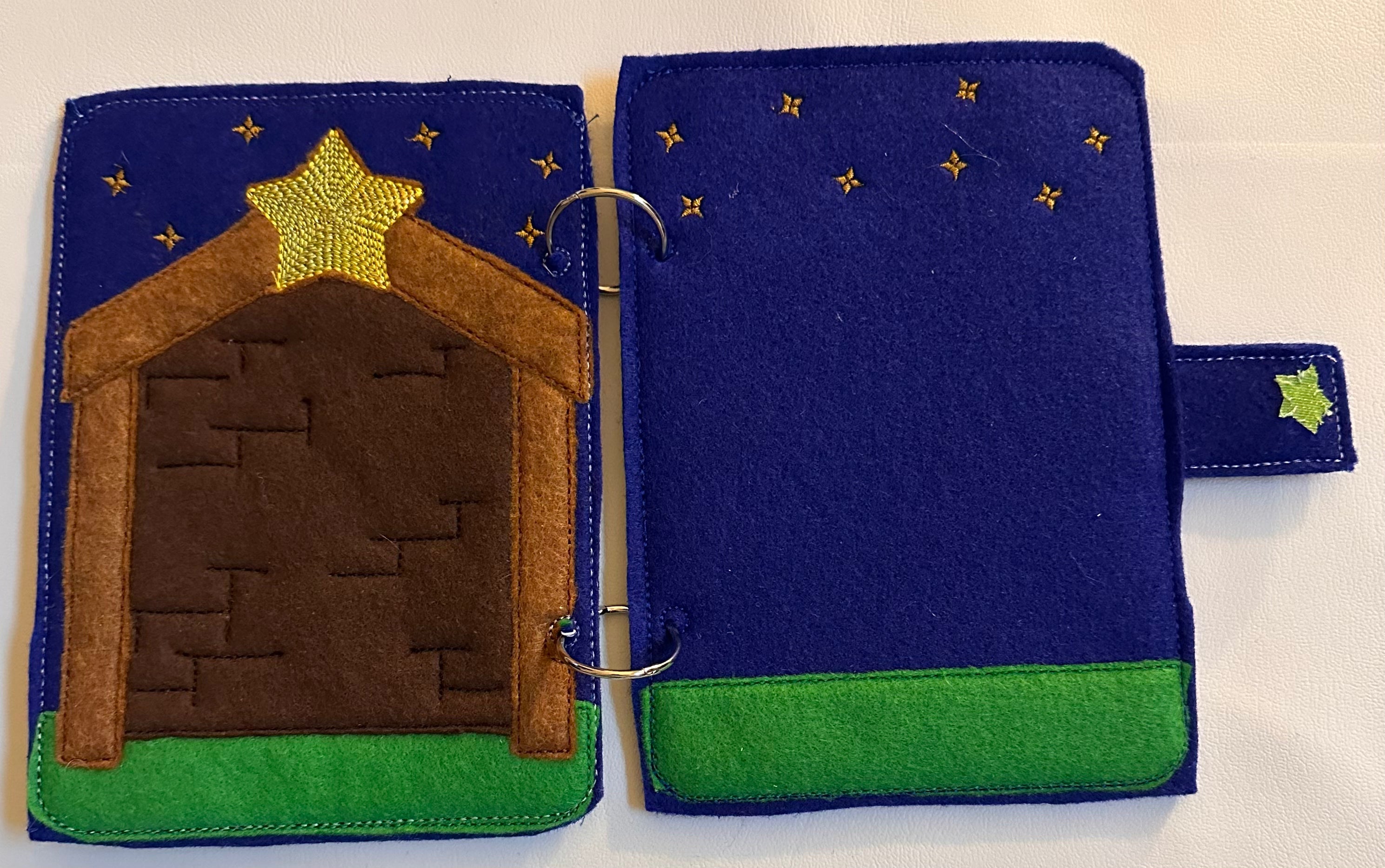 Nativity Finger Puppets Quiet Book, Religious Story Activity for Kids,
Felt and Mylar Christmas Gift