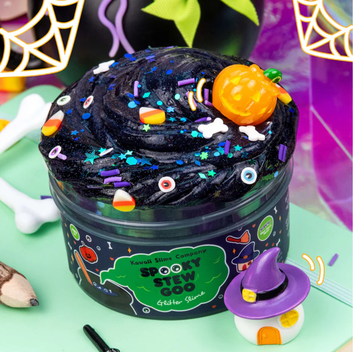 Spooky Stew Goo Glitter Slime by Kawaii Slime