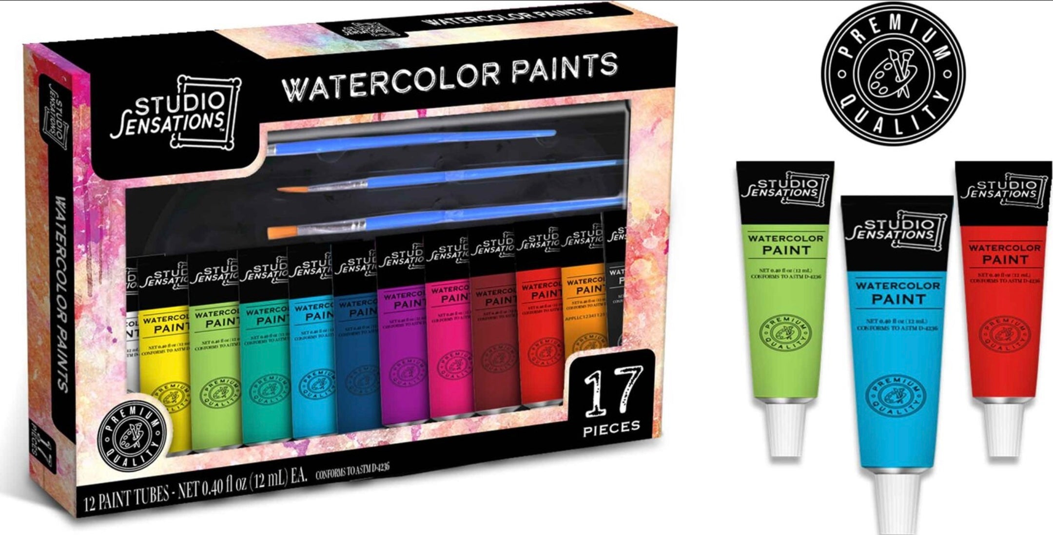 17pc Watercolor Paint & Brush Set by Anker Play