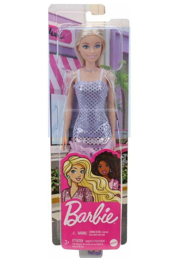 Glitz Barbie Doll Purple Dress #HJR93