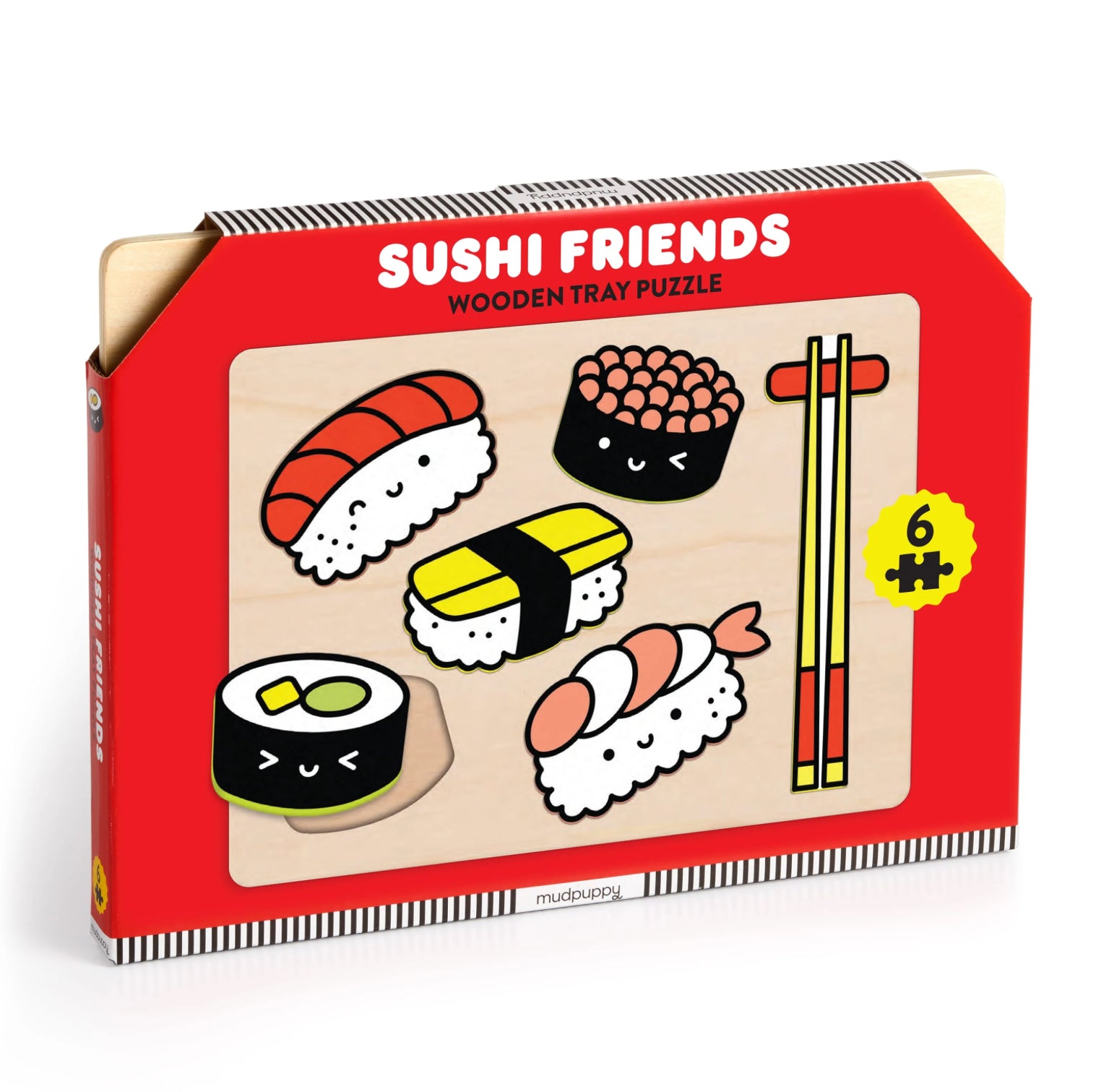 MudPuppy Sushi Friends Wooden Tray Puzzle