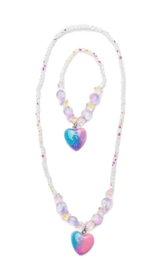 Galaxy Heart Necklace & Bracelet Set by Great Pretenders #86163