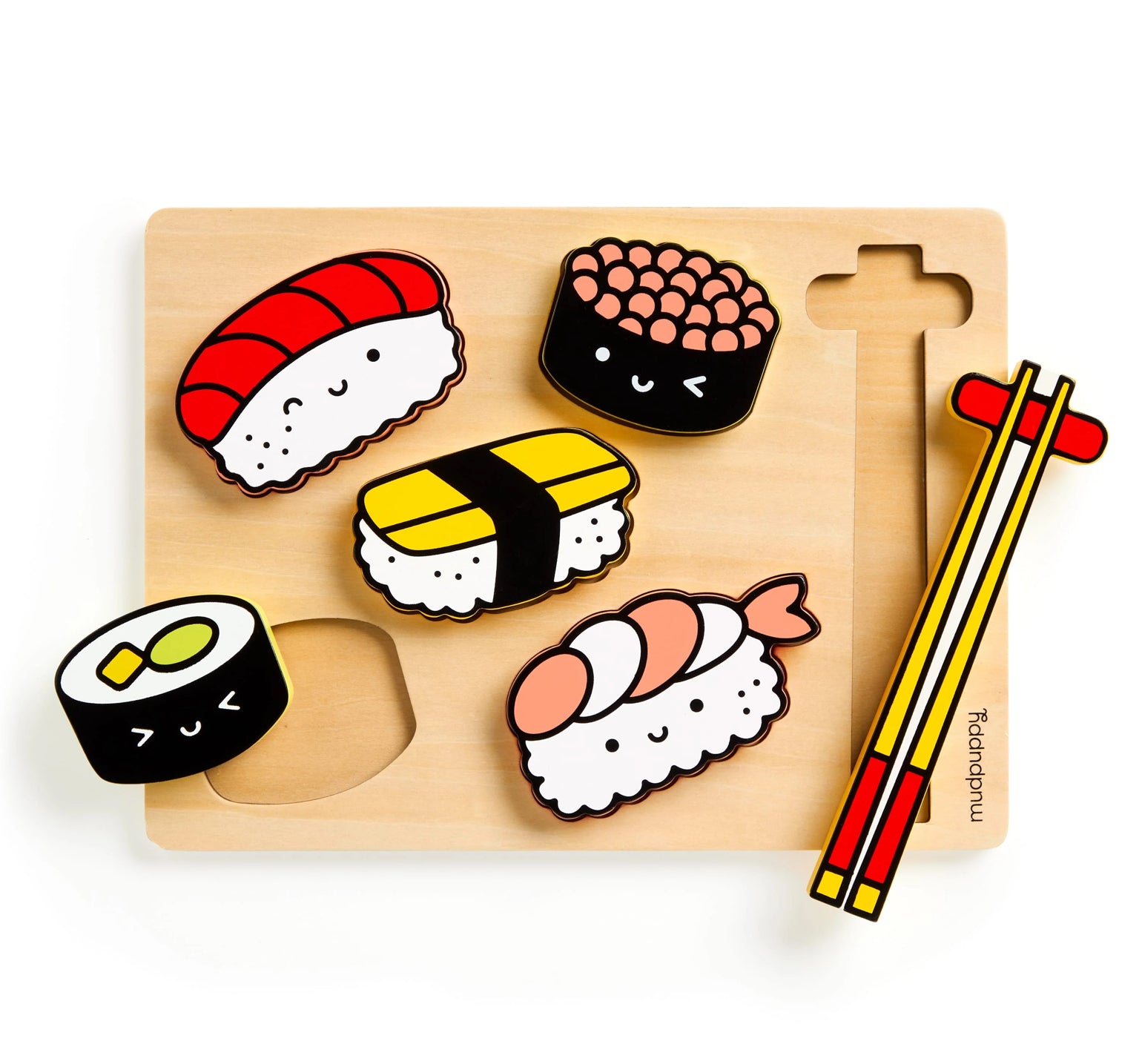 MudPuppy Sushi Friends Wooden Tray Puzzle