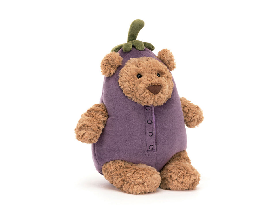 Bartholomew Bear Eggplant by Jellycat #BARM3AUB