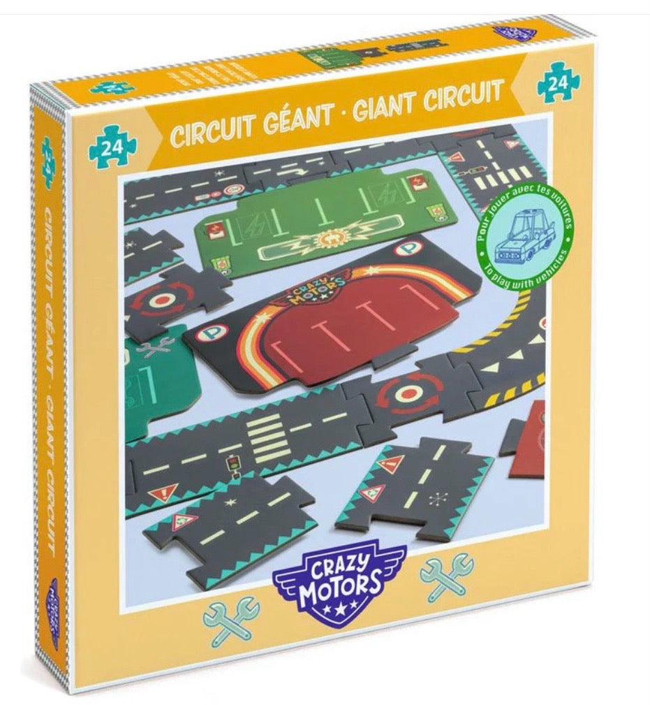 Crazy Motors City Circuit 24pc Giant Puzzle Track by Djeco #DJ05497