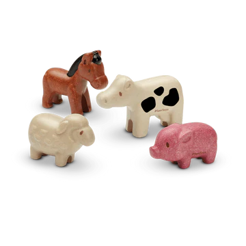4 Piece Farm Animals Set by Plan Toys #6127P01