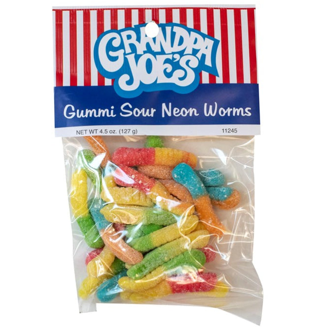 Gummi Sour Neon Worms by Grandpa Joe’s