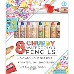 8 Chubby Watercolor Pencils by Bright Stripes #19338