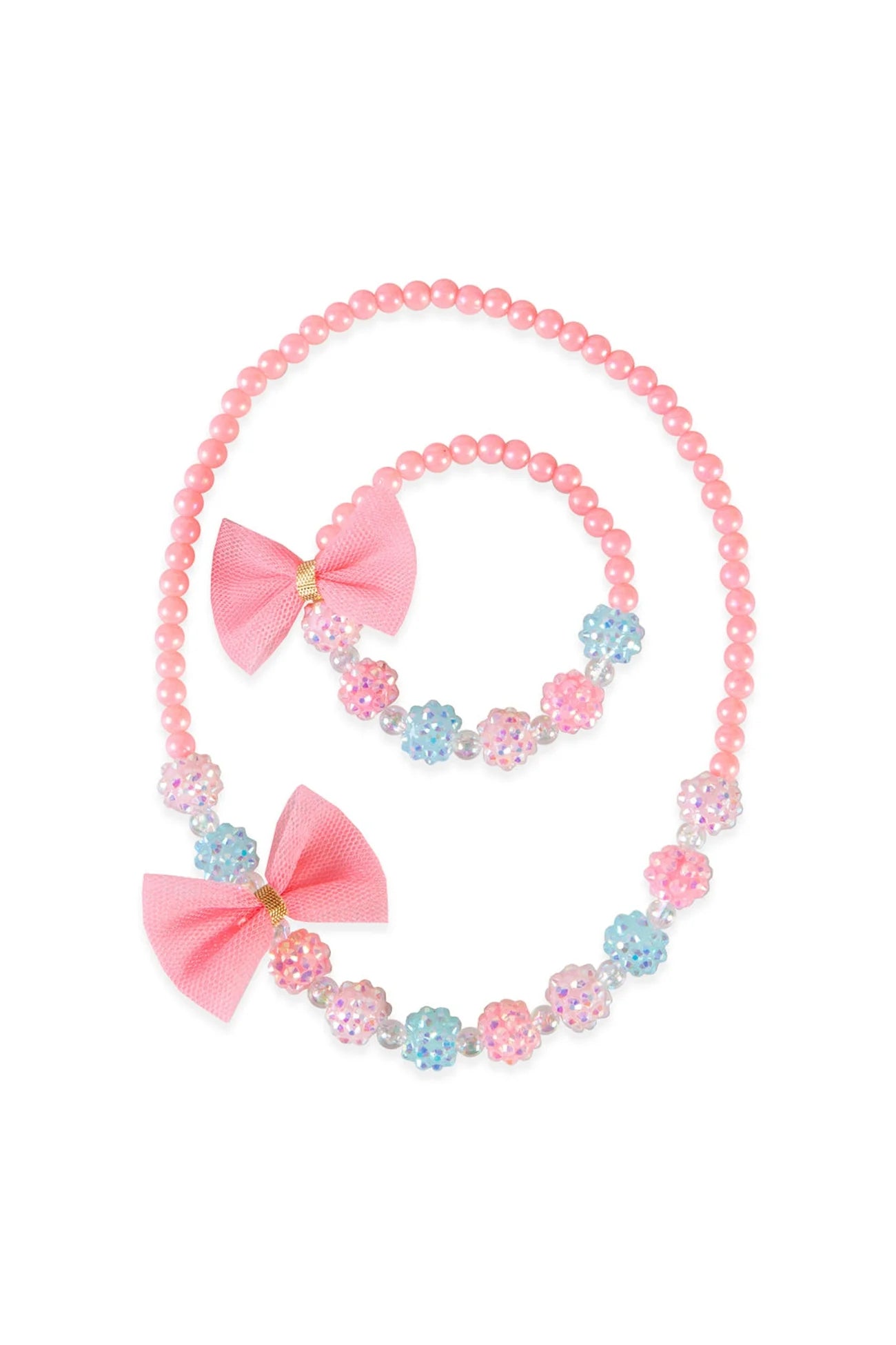 Think Pink Necklace & Bracelet Set by Great Pretenders # 86114