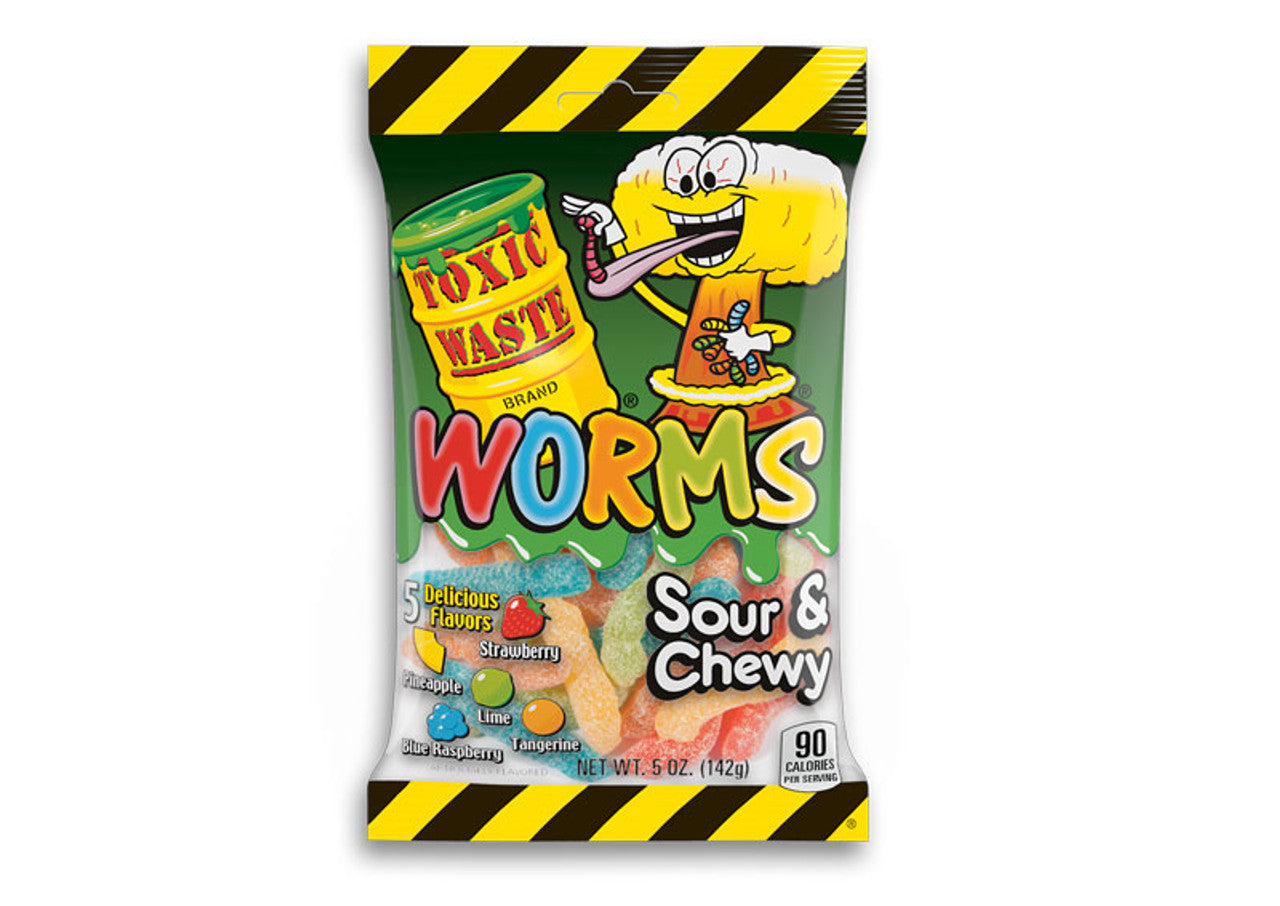 Toxic Waste Sour Chewy Worms Peg 5oz