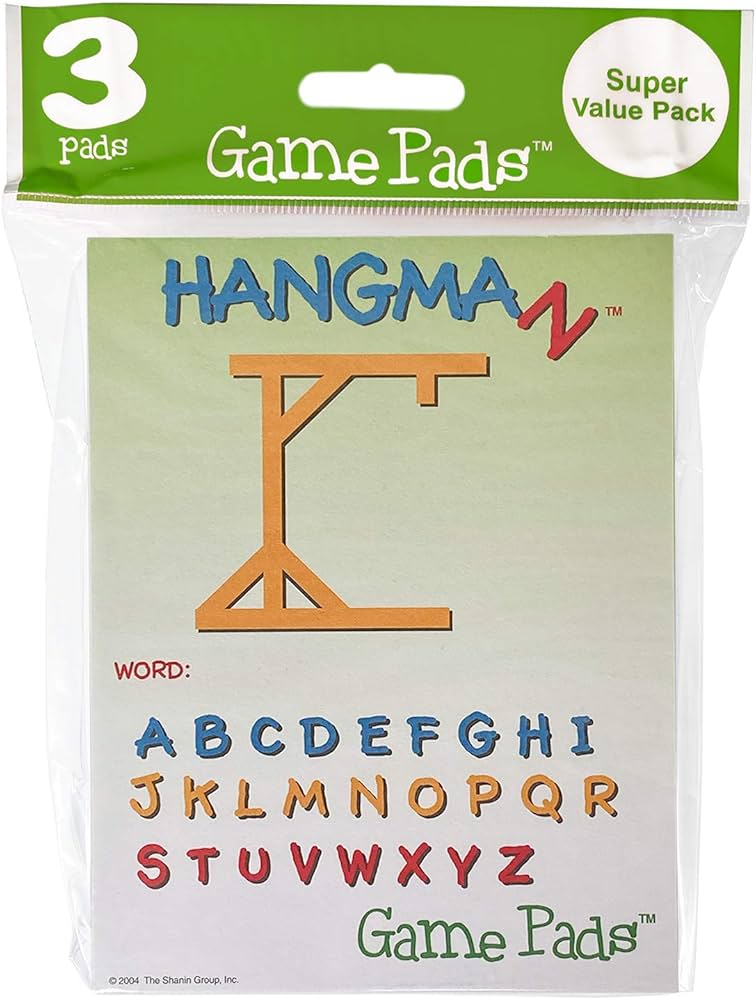 Hangman Game Pads 3 x 50 by Shanin Group