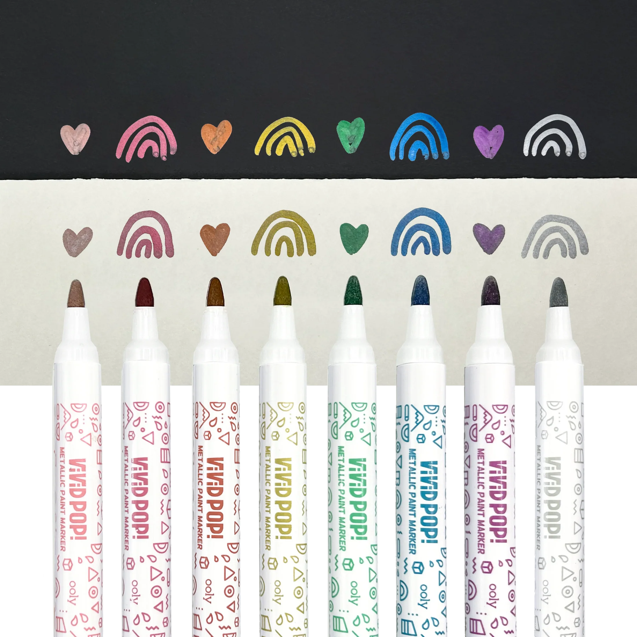 Vivid Pop! 8 Water Based Paint Markers - Metallic