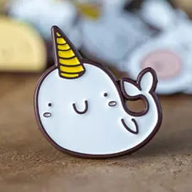 Narwhal Pin by Dolphin Hat Games