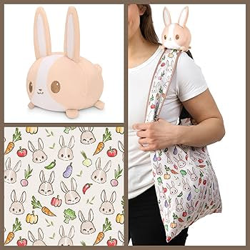 Bunny Plushie Tote Bag by Tee Turtle