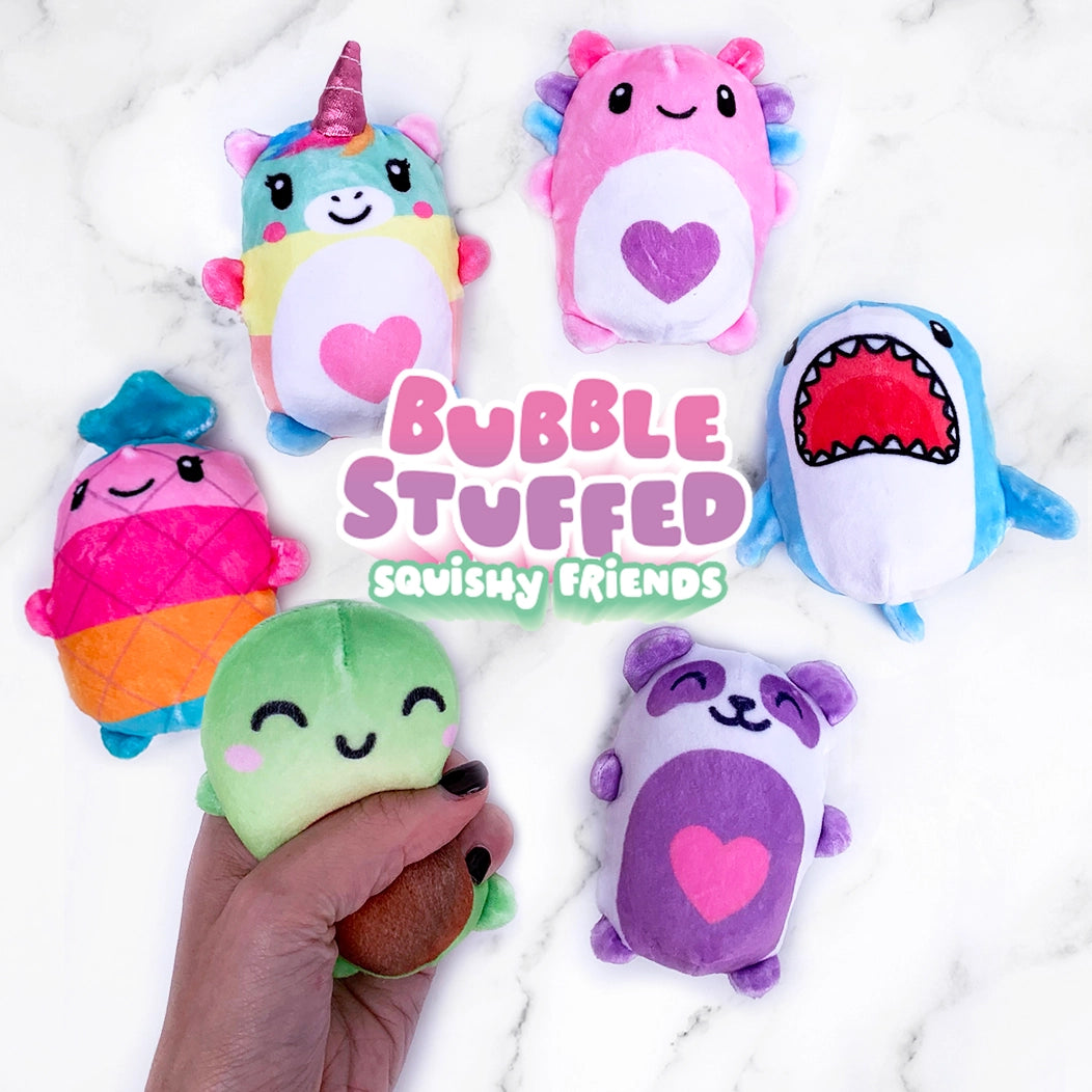 Bubble Stuffed Squishy Friends Original Plush Wrapped Fidget