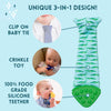 Tasty Tie Teether, Crinkle Toy, Baby Boy Gift (Turtle)