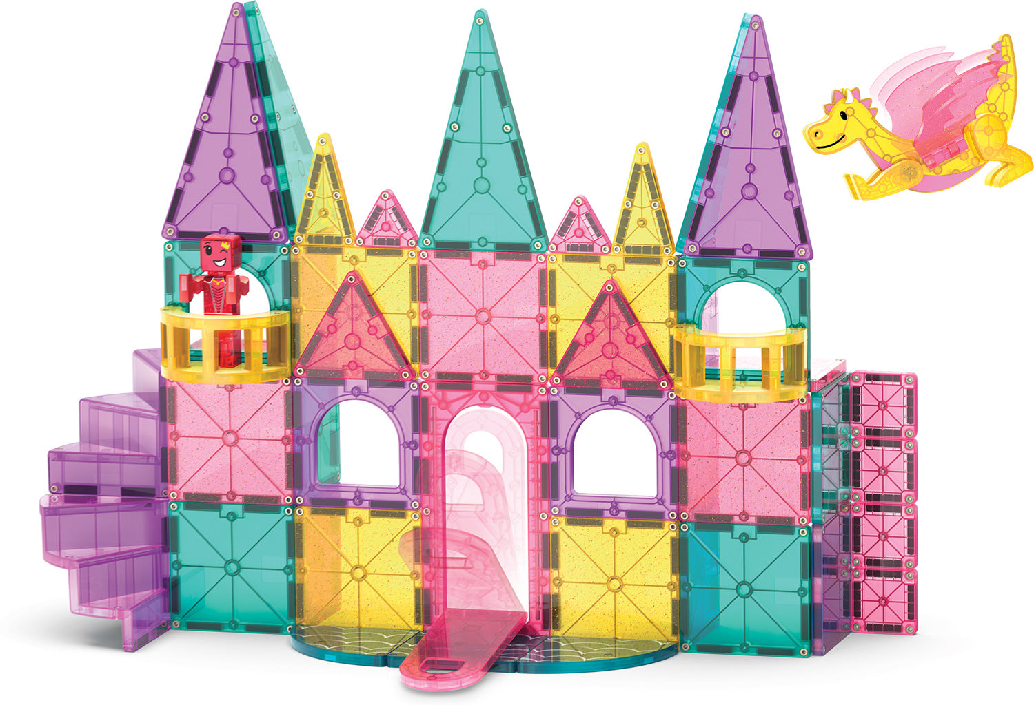 Magna-Tiles Castle DLX + MicroMAGS 48 Piece Set #242048CA