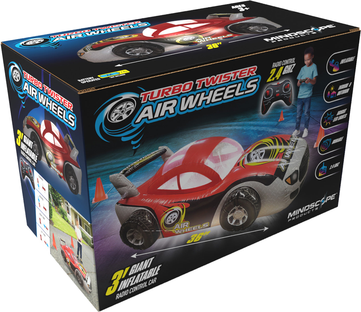 Turbo Twister Air Wheels - 3' Inflatable RC Car - Red by Mindscope #MSPAWR