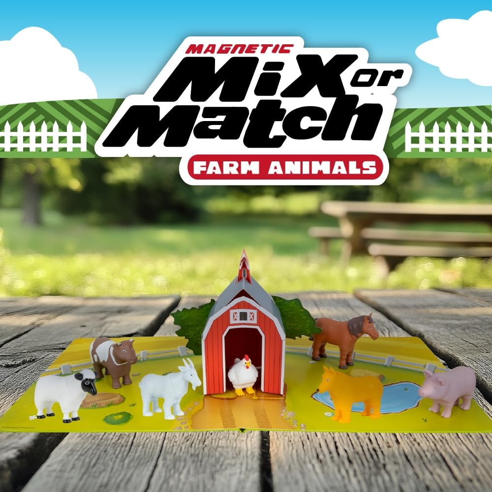 Mini Magnetic Mix or Match Farm Animals by Popular Playthings