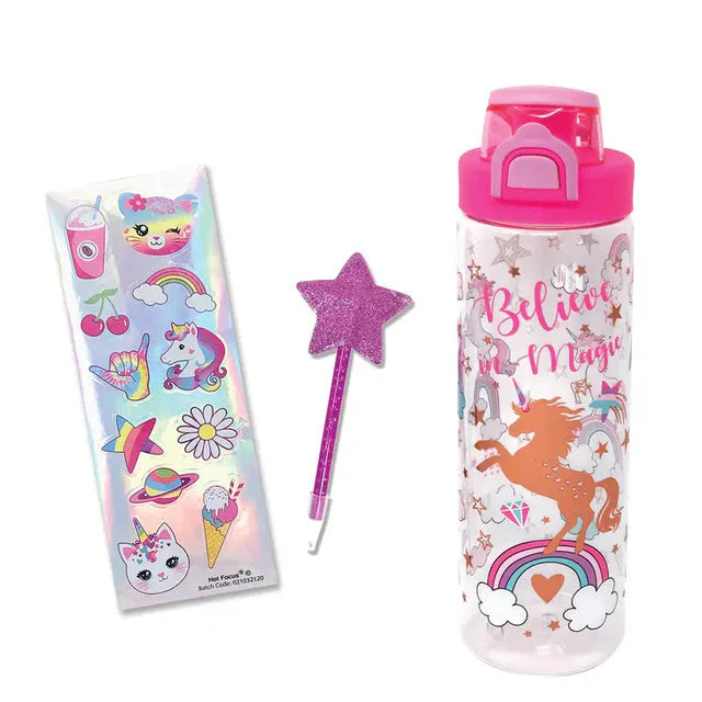 Unicorn Pop-Open Water Bottle Writing Fun by Hot Focus #412UC